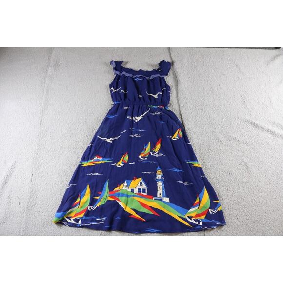 Conversations Anthropologie Dress 4 Colloquial Nautical Lighthouse No Belt - Picture 4 of 10